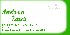 andrea kamp business card